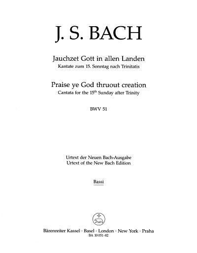 J.S. Bach: Jauchzet Gott in allen Landen BWV 51 (VcKb)