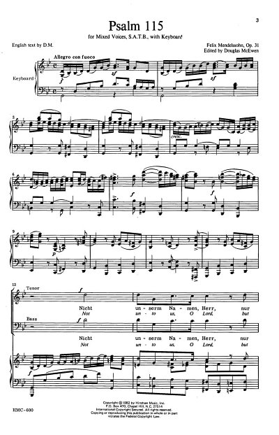 F. Mendelssohn Barth: Psalm 115 (Chpa)