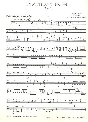 J. Haydn: Sinfonie Nr. 44 (Trauer) Hob I:44 (VcKb)