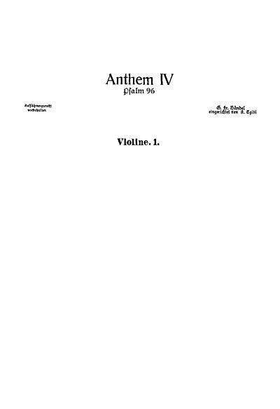 G.F. Handel: Anthem 4 Psalm 96