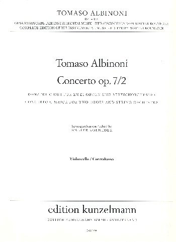 T. Albinoni: Concerto für 2 Oboen op. 7/2 C-Dur (VcKb)