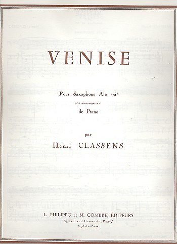 H. Classens: Venise, SaxKlav (KlavpaSt)