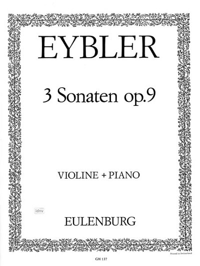 Eybler, Joseph: 3 Sonaten op. 9