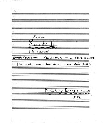 N.V. Bentzon: Sonatine Op.143 For 2 Klaverer