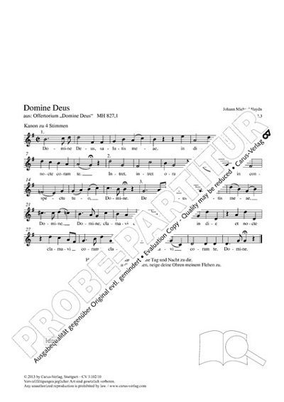 DL: M. Haydn: Domine Deus G-Dur MH 827,1 (Part.)