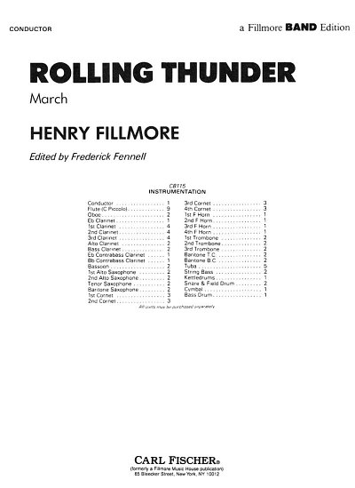 H. Fillmore: Rolling Thunder, Blaso (Dirst)