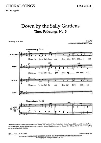 E. Higginbottom: Down by the Sally Gardens, GCh4 (Chpa)