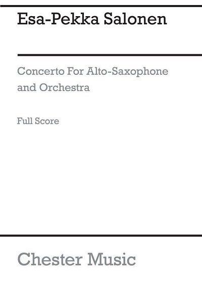 E.-P. Salonen: Concerto For Alto Saxophone And Orche (Part.)