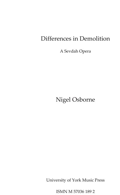 N. Osborne: Differences In Demolition (Part.)
