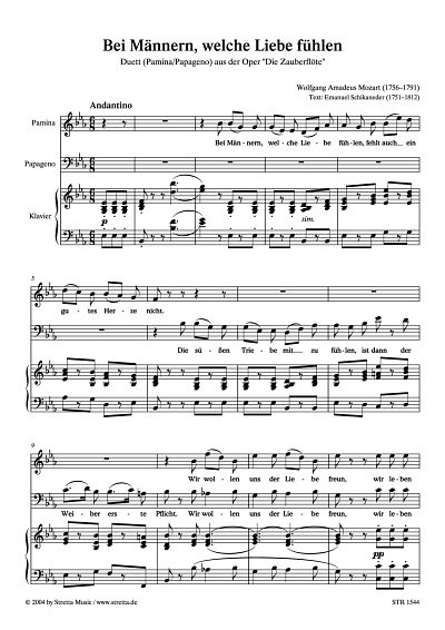DL: W.A. Mozart: Bei Maennern, welche Liebe fuehlen Duett (P