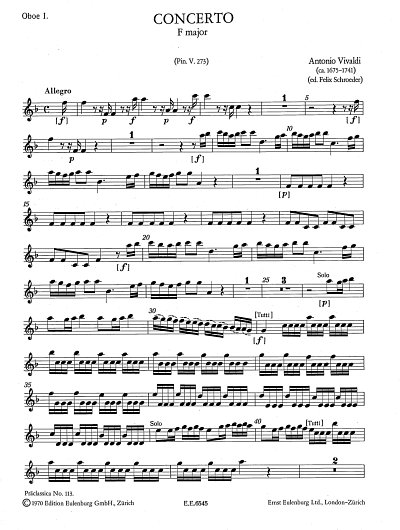 A. Vivaldi: Concerto F-Dur Op 46/2 Rv 569 P 273 Praeclassica