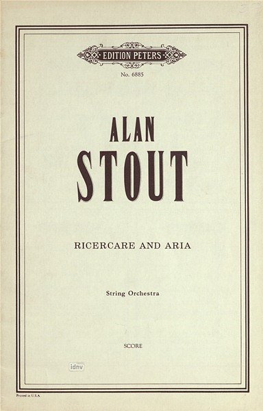 Stout Alan: Ricercare + Aria Op 43b