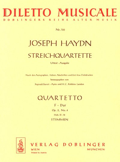 J. Haydn: Streichquartett F-Dur op. 2/4 Hob. III:10