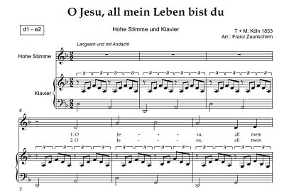 DL: (Traditional): O Jesu, all mein Leben bis, GesHKlav (Par