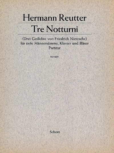 H. Reutter: Tre Notturni  (Part.)
