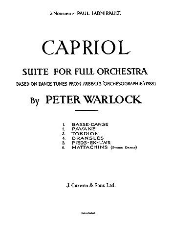 P. Warlock: Capriol Suite, Sinfo (Part.)