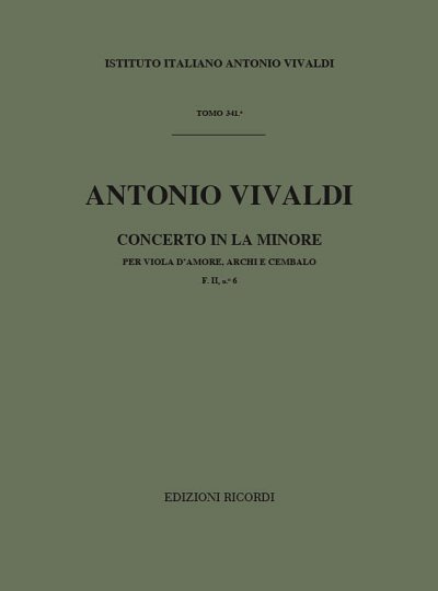 Concerto Per Viola D'Amore, Archi, BC La Min Rv397 (Part.)