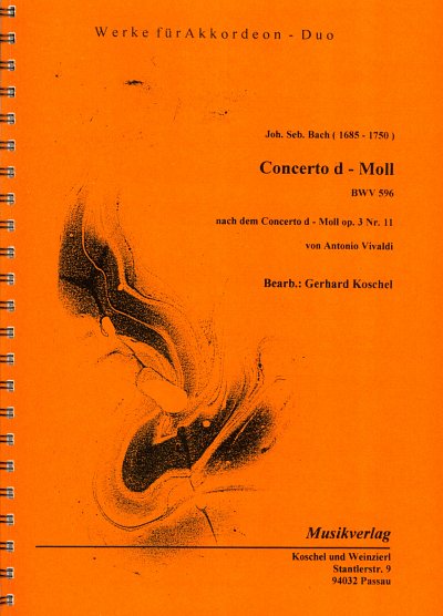 J.S. Bach: Konzert D-Moll Bwv 596 Nach Dem Concerto