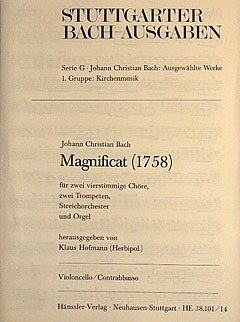 J.C. Bach: Magnificat in C CW E 21 / Einzelstimme Vc. (Kb.)