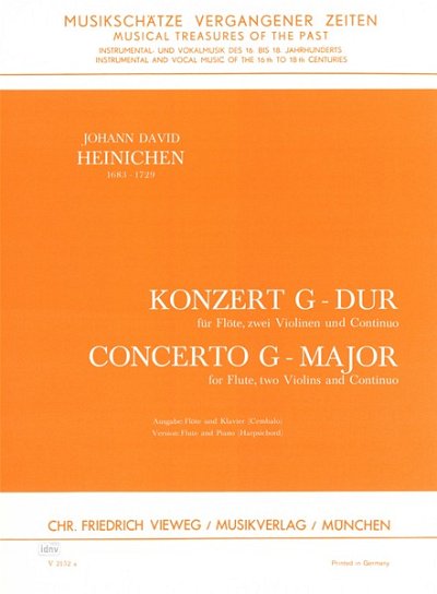 J.D. Heinichen: Konzert für Flöte, 2 Violinen und Continuo G-Dur