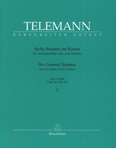 G.P. Telemann: Sechs Sonaten im Kanon für zwei Querflöten od