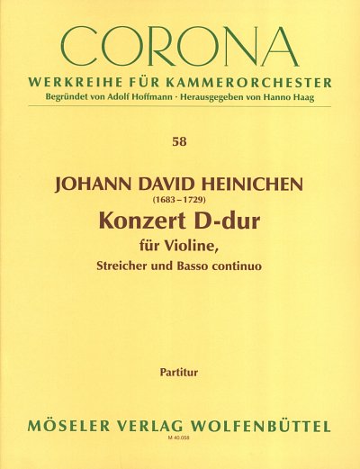 J.D. Heinichen: Konzert D-Dur, VlStrBc (Part.)