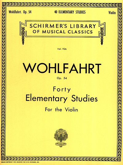 F. Wohlfahrt: 40 Elementary Studies op. 54, Viol