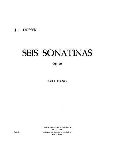 Seis Sonatinas Op.20, Klav