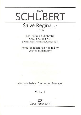 F. Schubert: Salve Regina in B D 106 / Einzelstimme Vl. 1