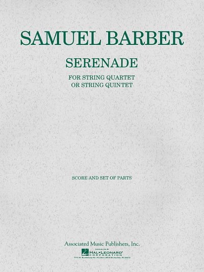 S. Barber: Serenade for Strings, Op. 1, Sinfo (Pa+St)