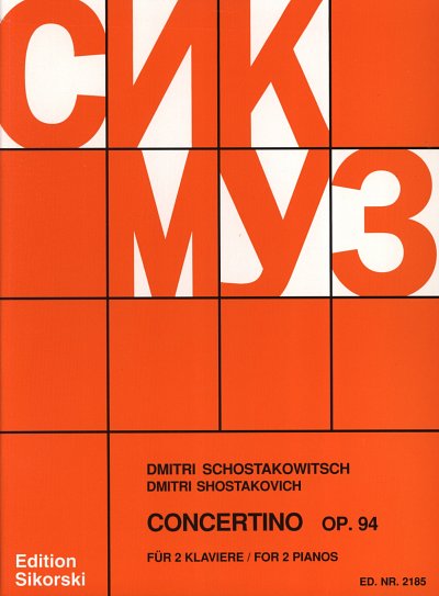 D. Schostakowitsch: Concertino op. 94, 2Klav (Sppa)