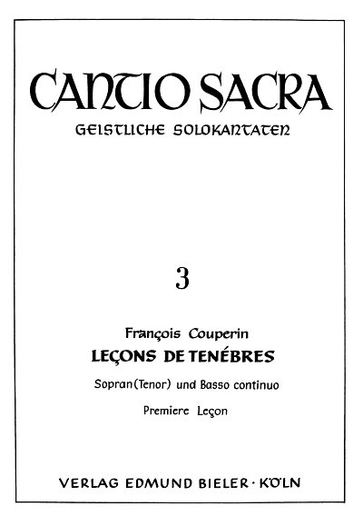 F. Couperin: Lecons de tenebres 1, GesBC (Part.)