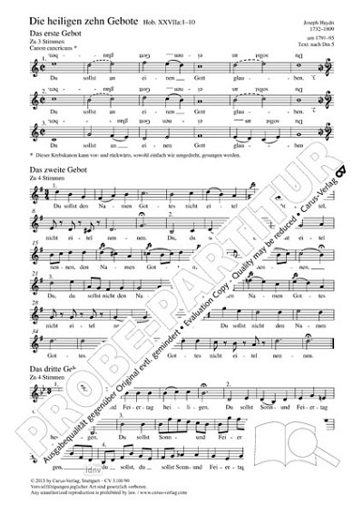 DL: J. Haydn: Die heiligen zehn Gebote Hob. XXVIIa:1-10 (Par