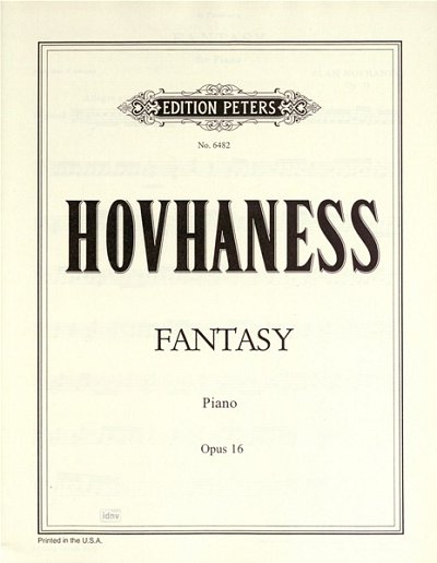 A. Hovhaness: Fantasie für Klavier op. 16