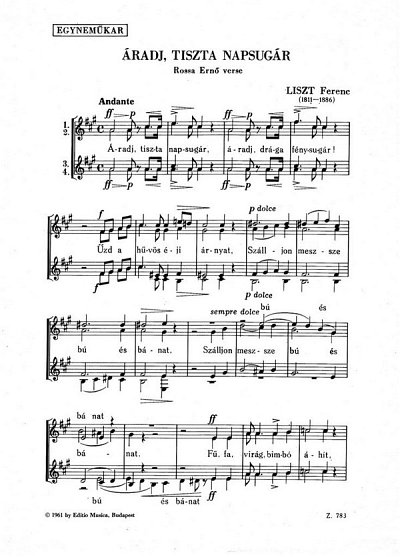 F. Liszt: Áradj, tiszta napsugár, Fch (Chpa)