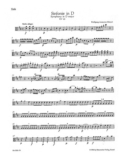 W.A. Mozart: Sinfonie Nr. 7 D-Dur KV 45, Sinfo (Vla)