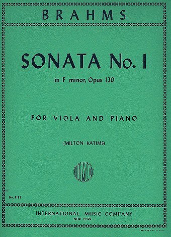 J. Brahms: Sonata Fa M. Op.120 N. 1 (Katims) (Bu)