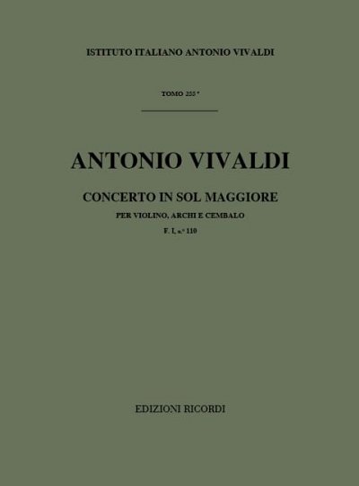 A. Vivaldi: Concerto Per Violino, Archi E B.C.: In Sol Rv 307