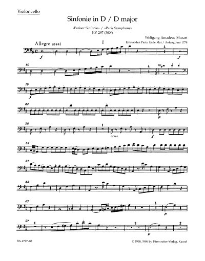 W.A. Mozart: Sinfonie Nr. 31 D-Dur KV 297 (300a), Sinfo (Vc)