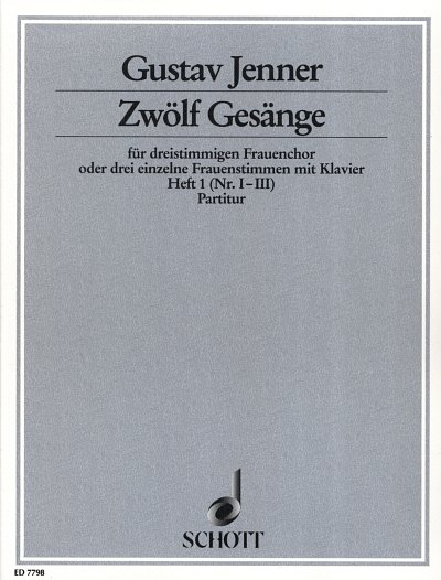 G. Jenner y otros.: Zwölf Gesänge op. 3 Heft 1