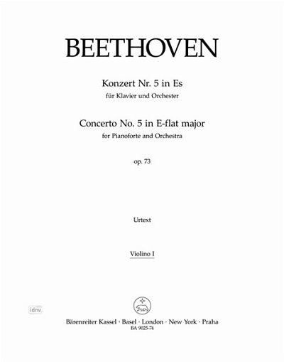 L. v. Beethoven: Konzert Nr. 5 Es-Dur op. 73, KlavOrch (Vl1)