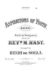 Revd. M. Hast, Henri de Solla, Montgomery: Aspirations Of Youth