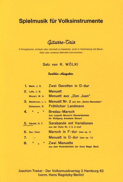 G.F. Händel: Sarabande mit Variationen, 3Git (3Sppa)