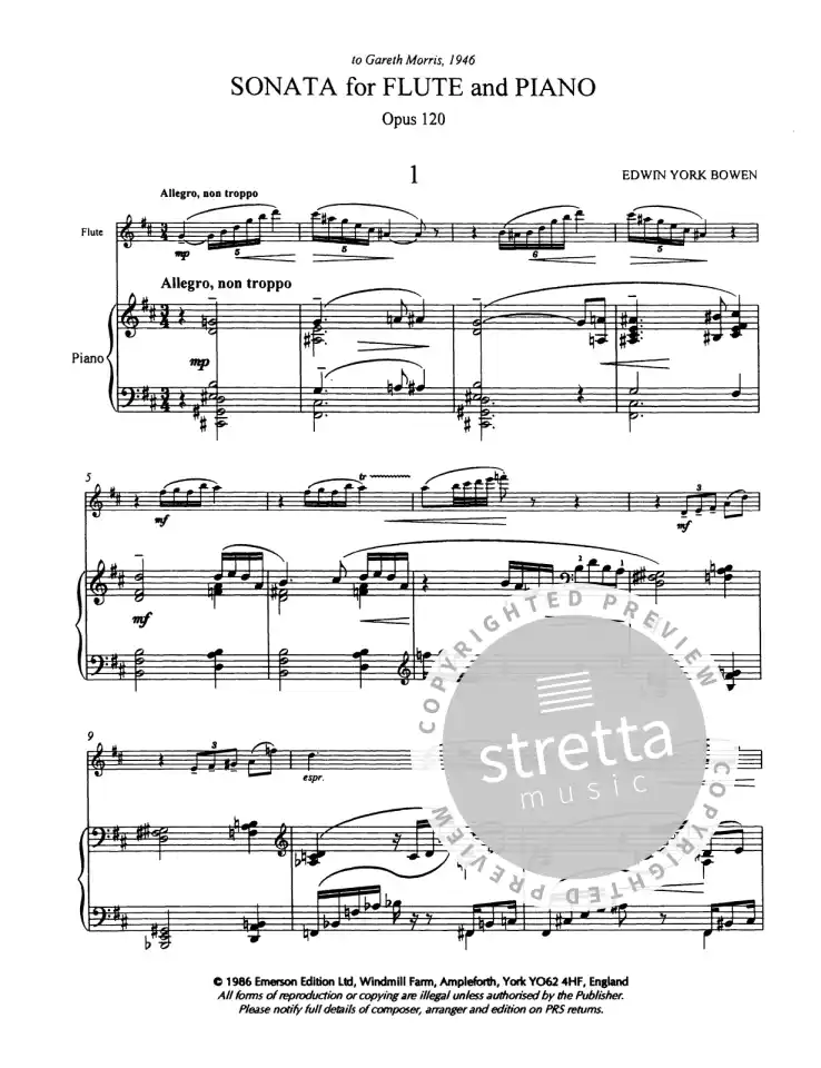 Y. Bowen: Flötensonate Op.120, FlKlav (KlavpaSt) (1)