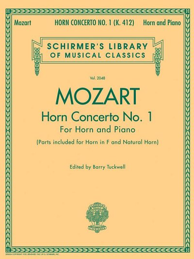 W.A. Mozart: Horn Concerto No.1, HrnKlav (KlavpaSt)