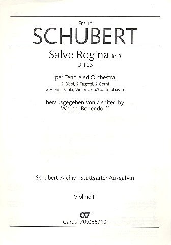 F. Schubert: Salve Regina in B D 106 / Einzelstimme Vl. 2