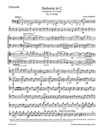F. Schubert: Sinfonie Nr. 8 C-Dur D 944, Sinfo (Vc)