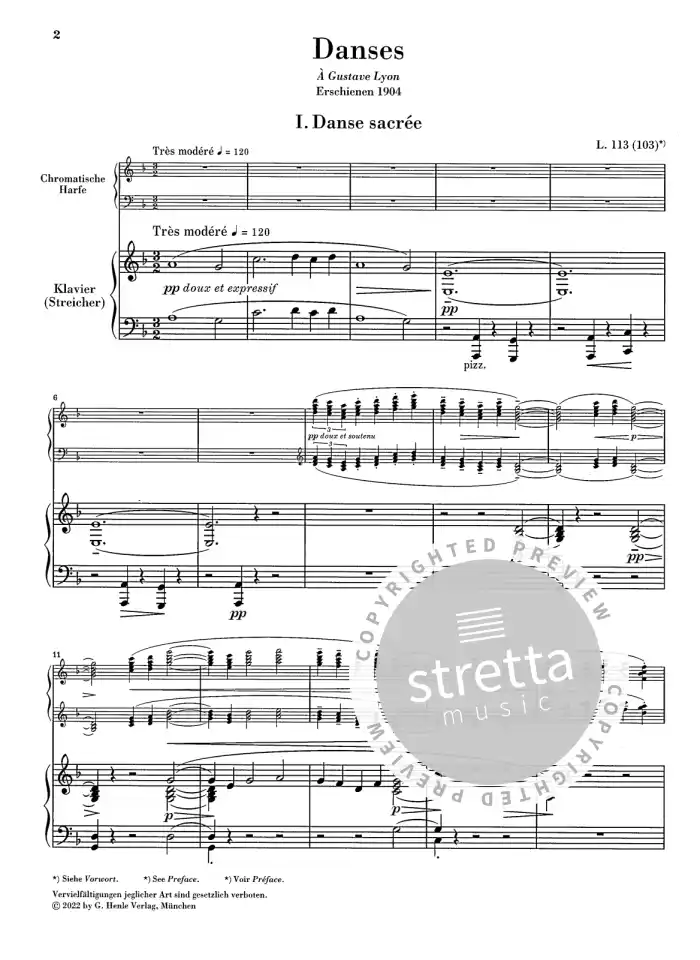 C. Debussy: Danses, Hrf/Stro (KlavpaSt) (1)