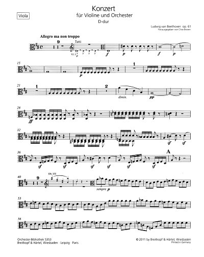 L. van Beethoven: Konzert für Violine und Orchester D-Dur op. 61