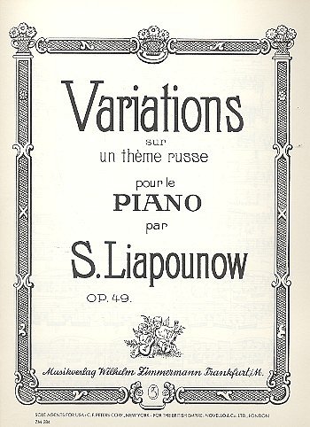 Liapounow Serge: Variations Sur Un Theme Russe O